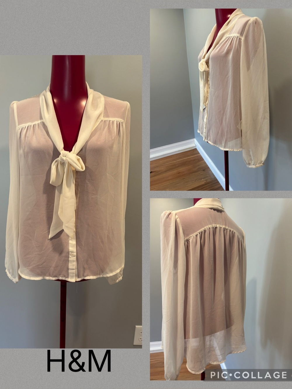 H&M Cream Women's Blouse size 8